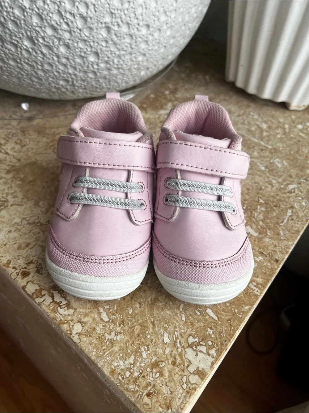 Pink Floral Velcro Sneakers